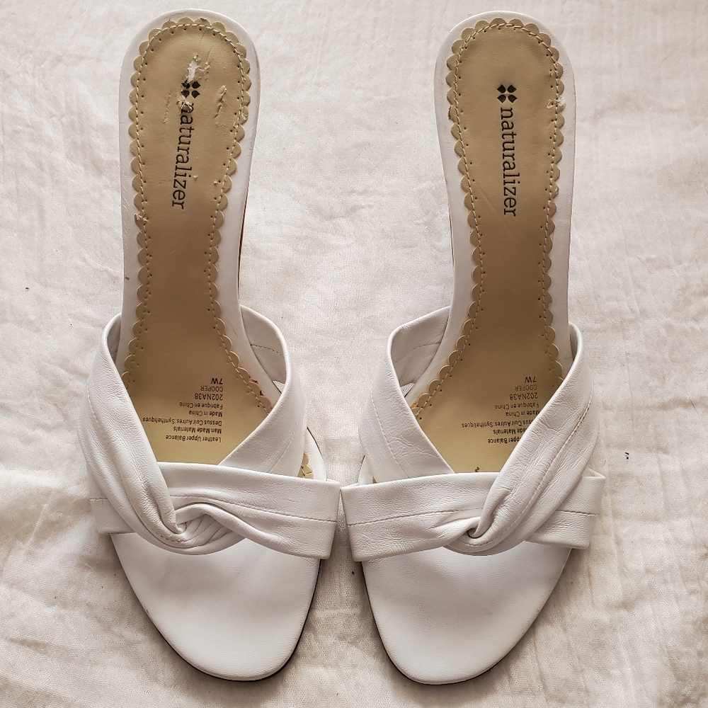 Naturalizer White Women's Shoes Size 7 Heeled Sandals